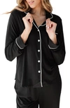 Cozy Earth Long Sleeve Knit Pajama Top In Black