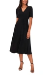 Chaus Tie Belt Midi Dress In Black