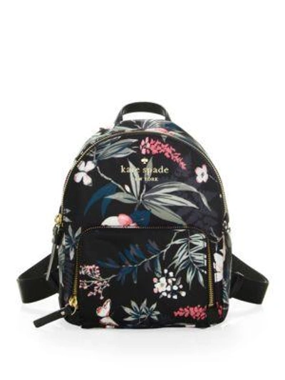 Kate Spade Watson Lane Botanical Small Hartley Backpack In Black Multi