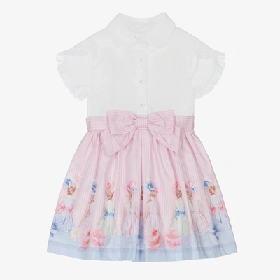 Lapin House Kids' Girls White & Pink Stripe Dress