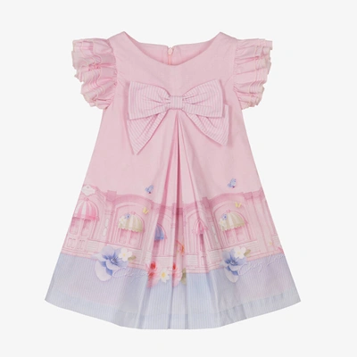 Lapin House Babies' Girls Pink Cotton Bow Dress