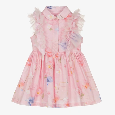 Lapin House Babies' Girls Pink Cotton Floral Dress