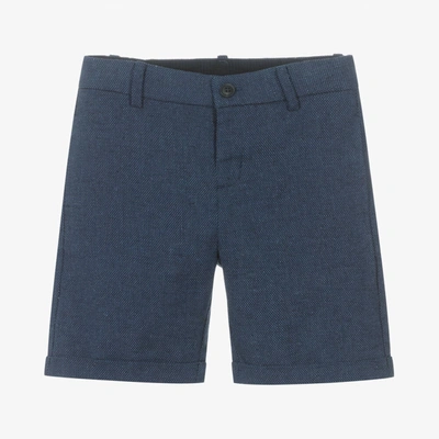 Mayoral Kids' Boys Blue Cotton & Linen Shorts