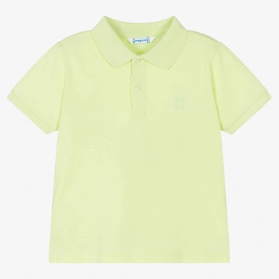Mayoral Kids' Boys Green Cotton Piqué Polo Shirt