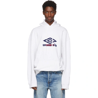 Vetements X Umbro Logo-print Hooded Sweatshirt In White Multi | ModeSens
