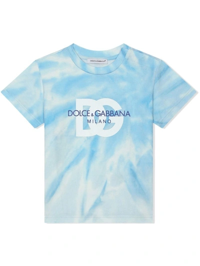 Dolce & Gabbana T-shirt Mit Batikmuster In Blue