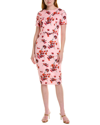 Alexia Admor Scuba Midi Sheath Dress In Blush Floral