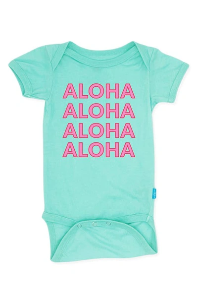 Feather 4 Arrow Babies' Aloha All Day Cotton Bodysuit In Beach Glass