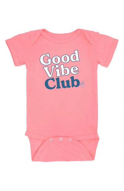 Feather 4 Arrow Babies' Good Vibes Club Cotton Bodysuit In Flamingo Pink