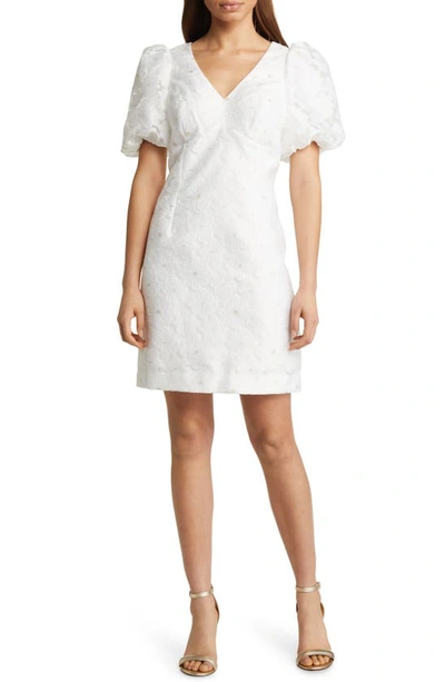 Lilly Pulitzer Citra Floral Embroidered Puff Sleeve Sheath Dress In Resort  White Perfect Petals Jacquard | ModeSens