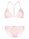 Moncler Logo Print Two-piece Swimsuit In Pink