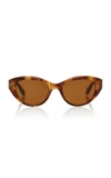 Garrett Leight Del Rey 50 Cat-eye Acetate Sunglasses In Brown