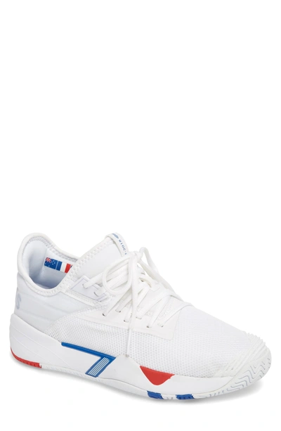 K-swiss Si-2018 Mid Top Sneaker In White/strong Blue/red