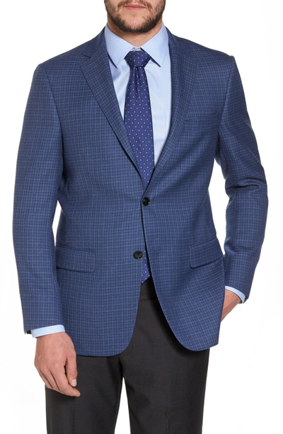 Hart Schaffner Marx Classic Fit Check Wool Sport Coat In Mid Blue