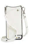 Bandolier Sarah Leather Iphone 6/7/8 & 6/7/8 Plus Crossbody Case - White In White/ Silver