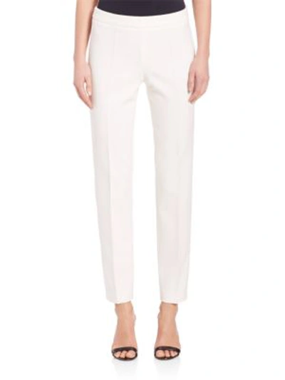 Hugo Boss Tiluna Stretch Suiting Ankle Trousers In White
