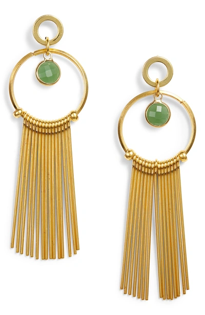 Elise M Lilia Spike & Crystal Hoop Earrings In Jade
