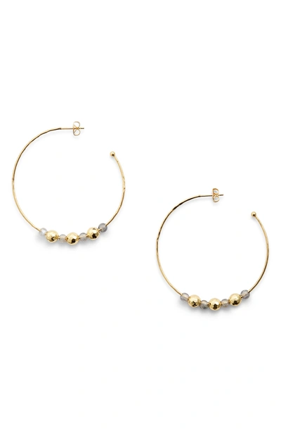 Gorjana Gypset Hoop Earrings In Labradorite/ Gold