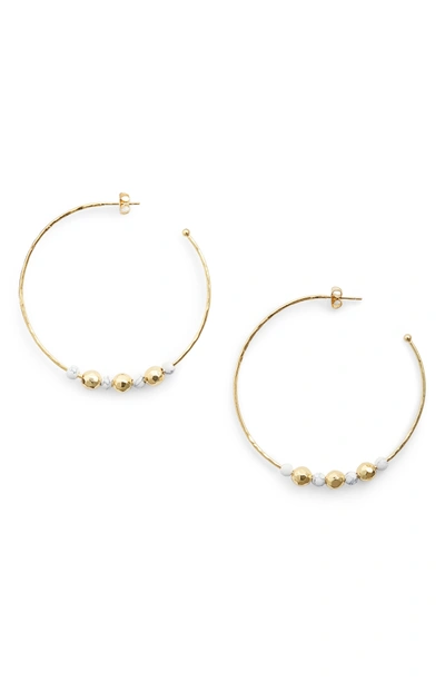 Gorjana Gypset Hoop Earrings In Howlite/ Gold