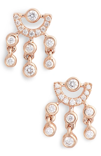 Dana Rebecca Designs Lulu Jack Diamond Drop Earrings In Rose Gold