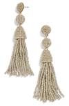 Baublebar Granita Beaded Tassel Earrings In Silver