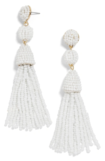 Baublebar Granita Beaded Tassel Earrings In White