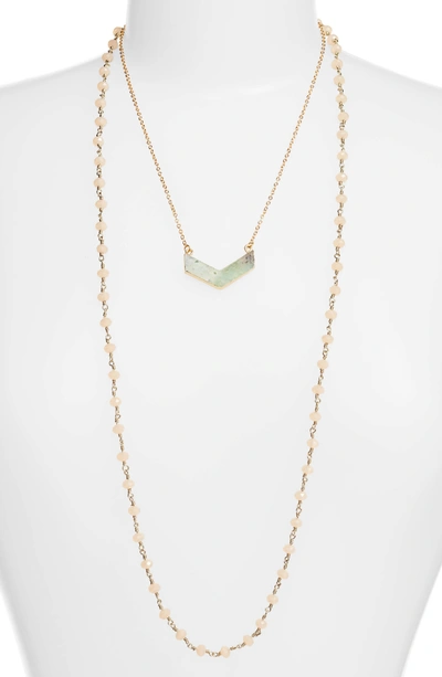 Elise M Julia Double Strand Necklace In Pink/ Amazonite
