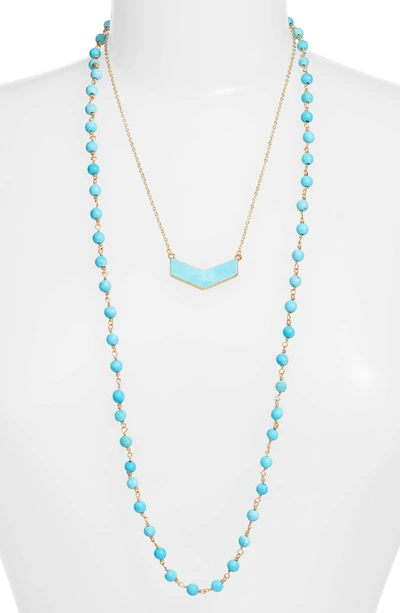 Elise M Julia Double Strand Necklace In Turquoise/ Turquoise