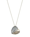 Alexis Bittar Small Lucite Grater Heart Pendant Necklace In Grey