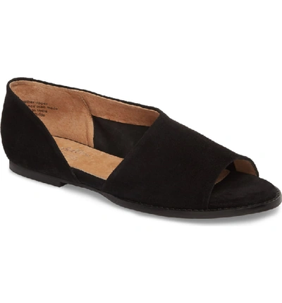 Seychelles Passport Flat In Black Suede