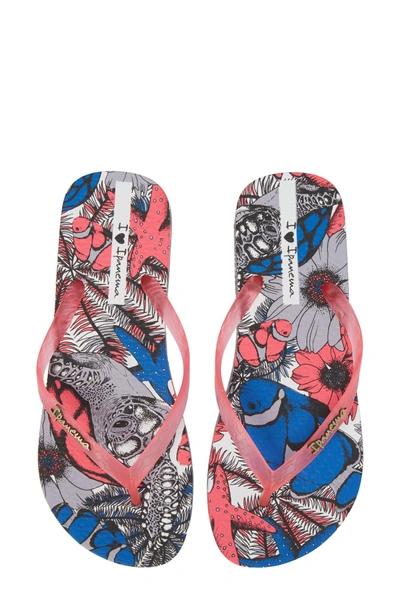 Ipanema Beauty Print Flip Flop In Grey/ Pink