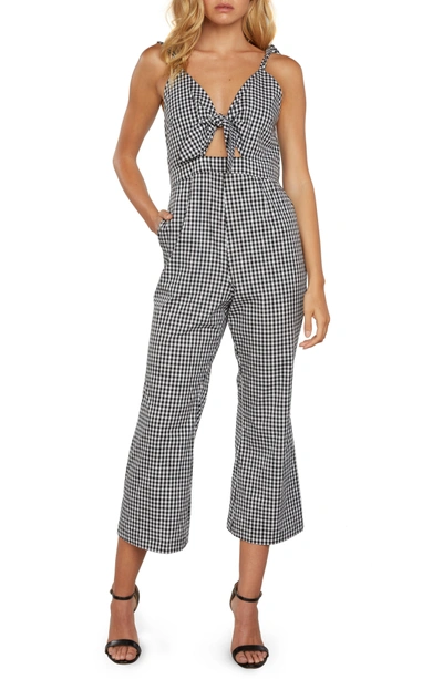 Willow & Clay Gingham Culotte Jumpsuit In Black