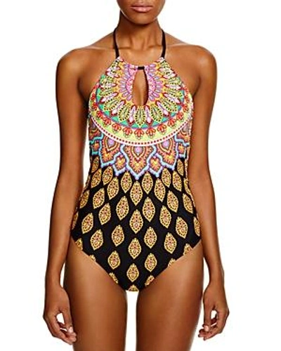 Trina Turk Moroccan Halter One Piece Swimsuit In Multi