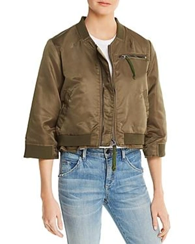 Doma Layered-look Bomber Jacket In Army Green