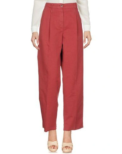 Incotex Casual Pants In Brick Red