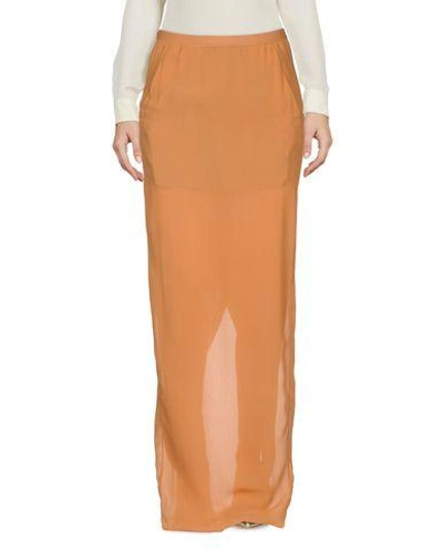 Rick Owens Maxi Skirts In Brown