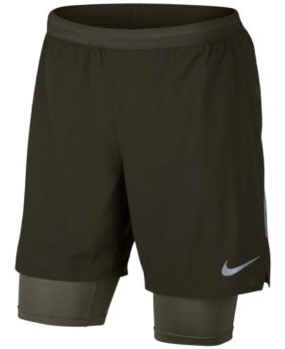 Nike Men's Flex 2-in-1 7" Running Shorts In Sequoi