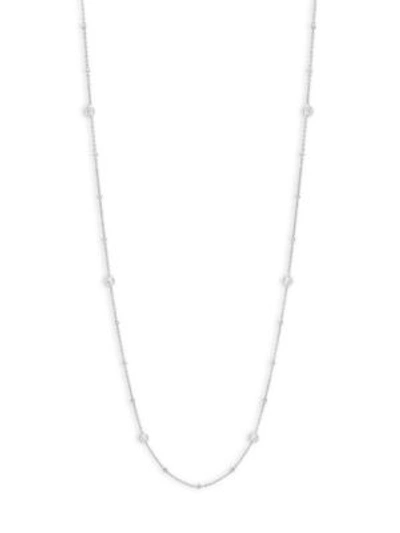 Saks Fifth Avenue Crystal-embellished Sterling Silver Station Necklace In Rhodium