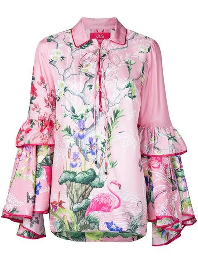 F.r.s For Restless Sleepers Floral Gypsy Polo Shirt In Pink