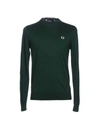 Fred Perry Sweaters In Dark Green