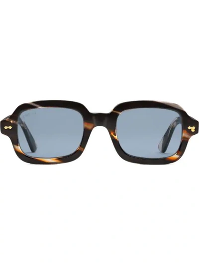 Gucci Rectangular-frame Acetate Glasses In Brown