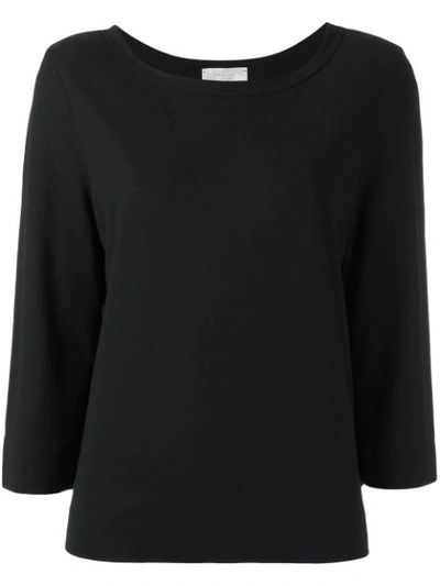 Zanone Three-quarters Sleeve T-shirt In Black
