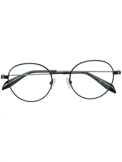 Alexander Mcqueen Eyewear Round Frame Glasses - Metallic