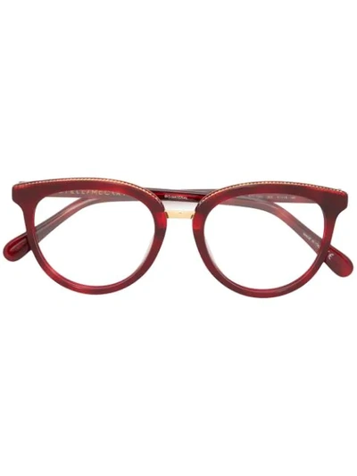 Stella Mccartney Round Framed Glasses In Red