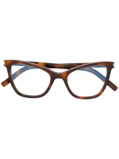 Saint Laurent Eyewear Tortoiseshell-effect Glasses - Brown