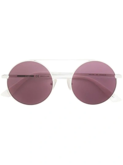 Mcq By Alexander Mcqueen Round Frame Sunglasses In White