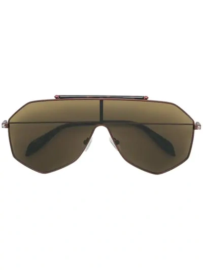 Alexander Mcqueen Eyewear Geometric Oversized Sunglasses - Brown