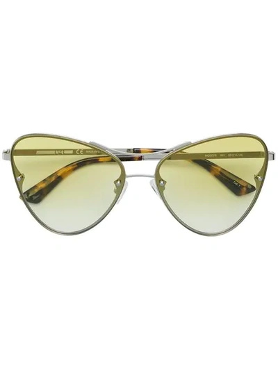 Mcq By Alexander Mcqueen Oversized Gradient Sunglasses In Metallic