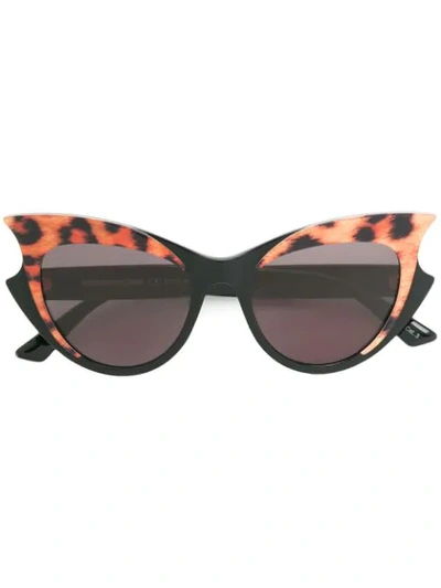 Mcq By Alexander Mcqueen Eyewear Leopard Cat Eye Sunglasses - Black