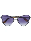 Mcq By Alexander Mcqueen Oversized Sunglasses In Metallic